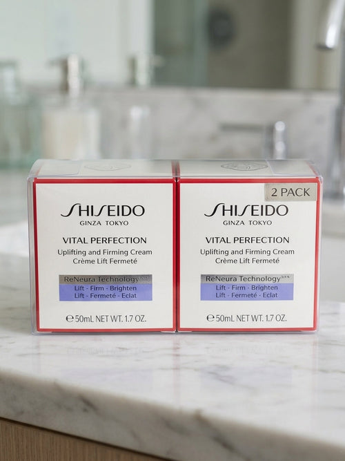 (2 Pack) Shiseido Vital Perfection Uplifting & Firming Cream Enriched -Size 50mL / 1.7 Oz Fit And Glow
